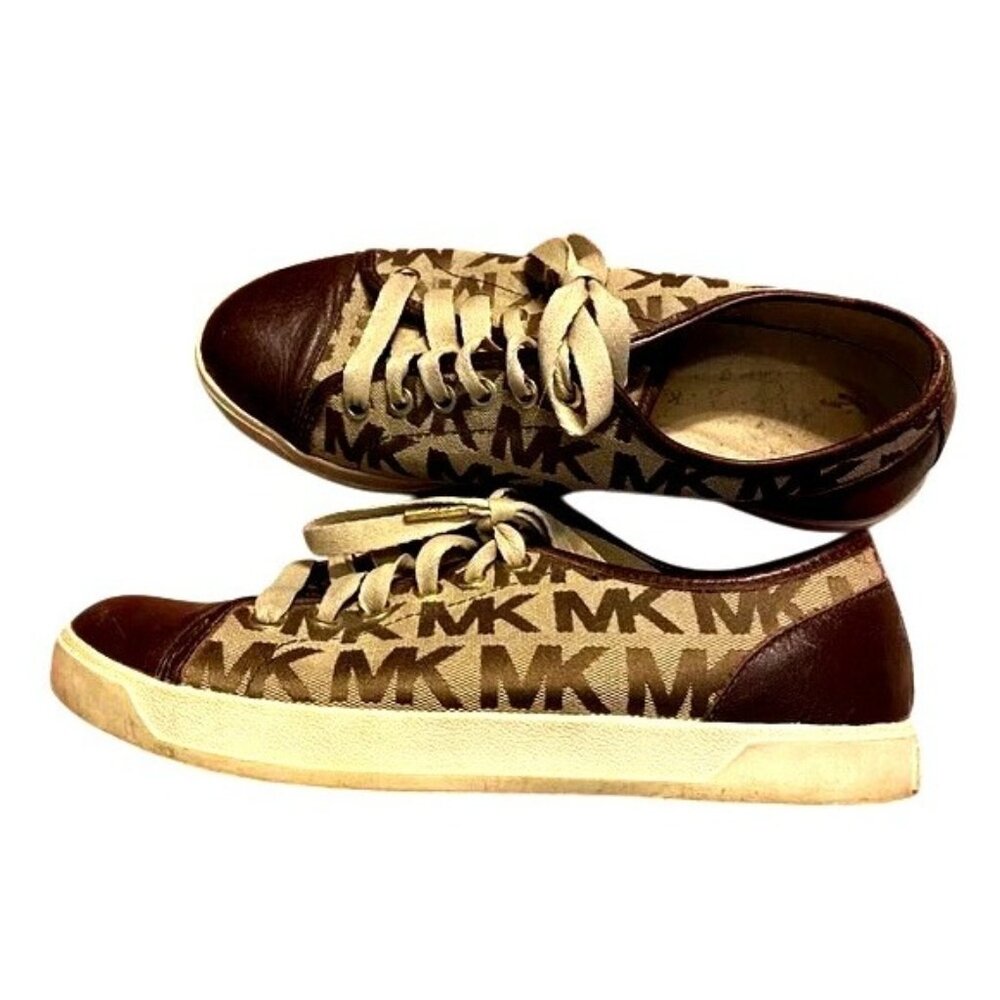 Michael Kors Brown Logo Lace-Up City Sneakers Women's Size 6